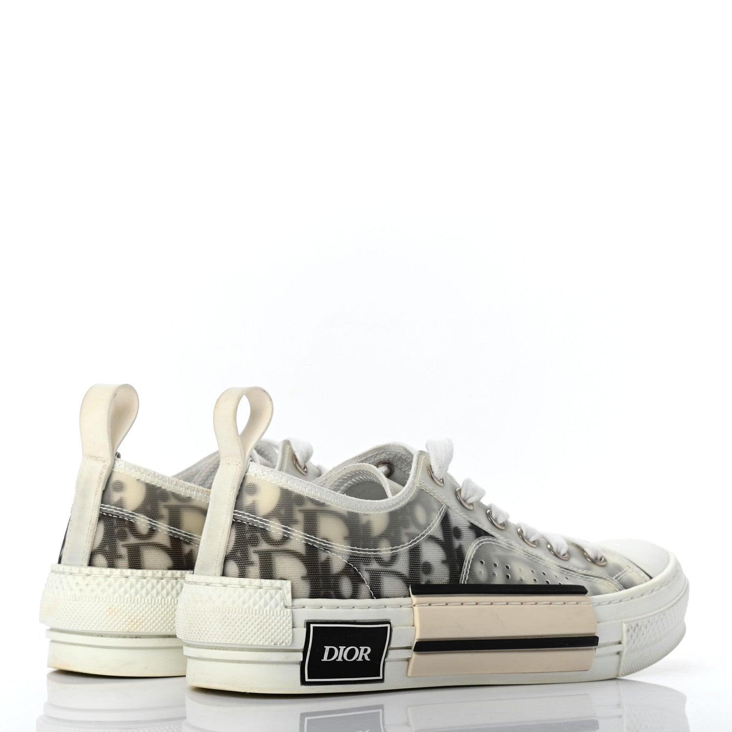 Christian Dior Technical Canvas Oblique B23 Low Top Sneaker 35 White Black 4 of 8