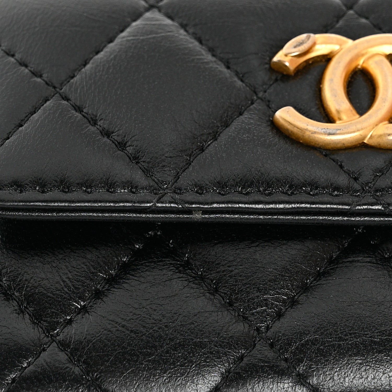 Chanel Lambskin Quilted Flap Card Holder Black 10 of 10