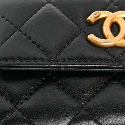 Chanel Lambskin Quilted Flap Card Holder Black 10 of 10