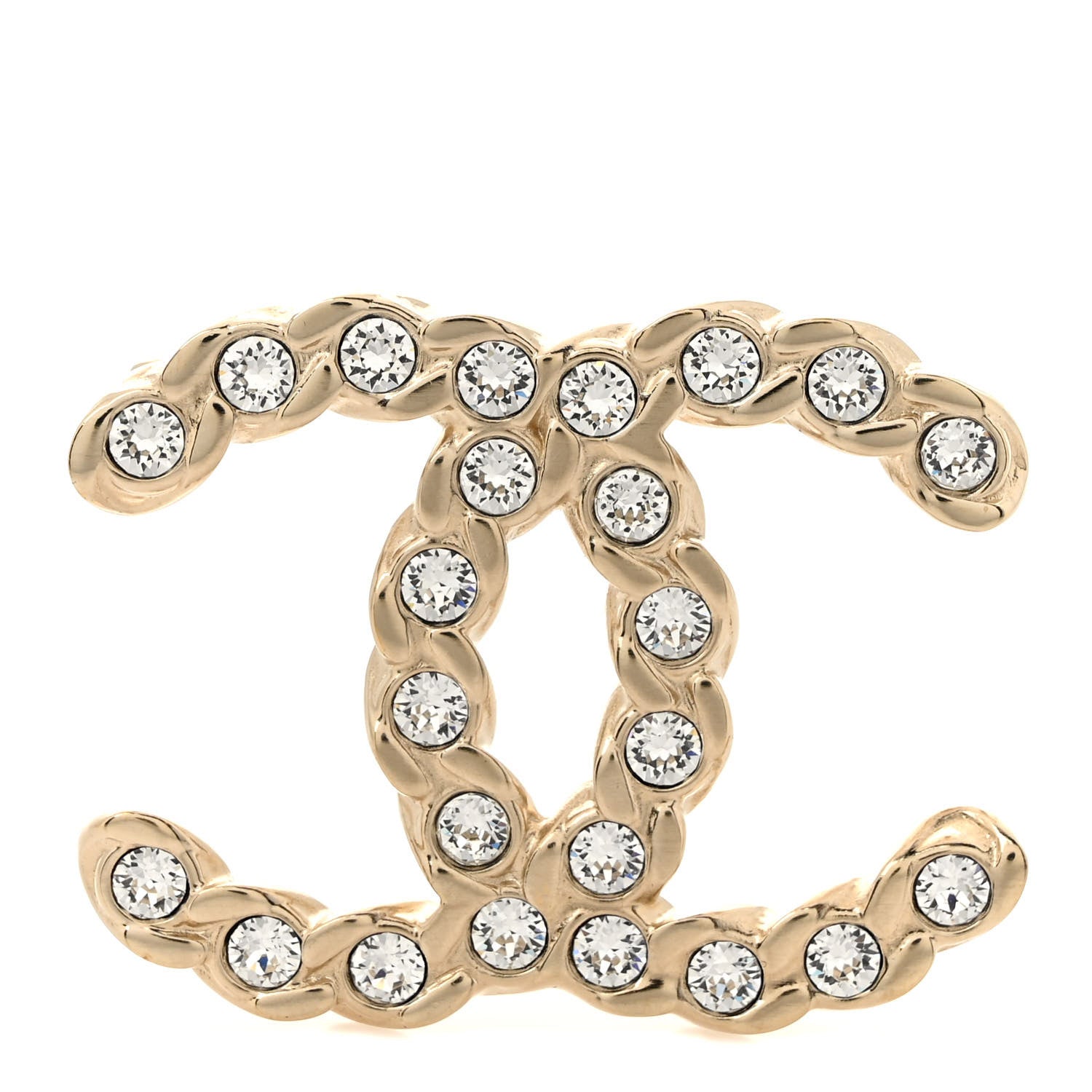 Chanel Crystal Pearls Coronation CC Brooch Gold 1 of 4