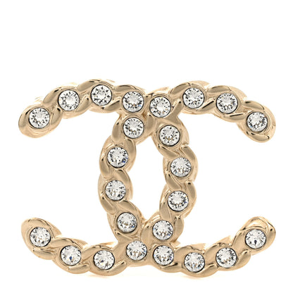 Chanel Crystal Pearls Coronation CC Brooch Gold 1 of 4