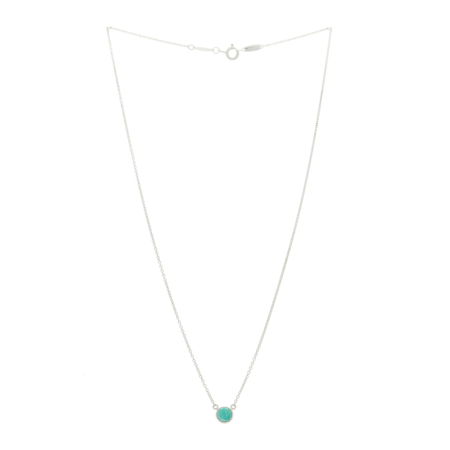 Sterling Silver Turquoise Elsa Peretti Color by the Yard Pendant Necklace