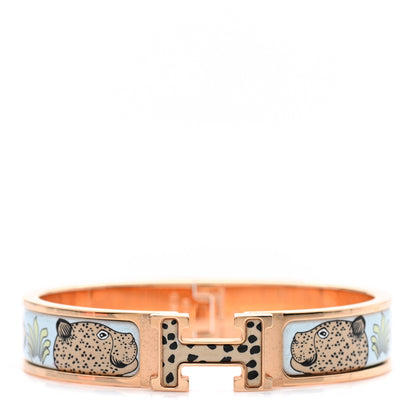 Hermes Enamel Printed Narrow Leopards Clic Clac H Bracelet Songe Pastel 1 of 6