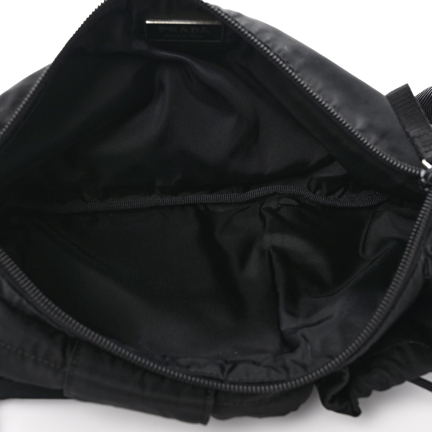 Nylon Metal Triple Pocket Belt Bag Black