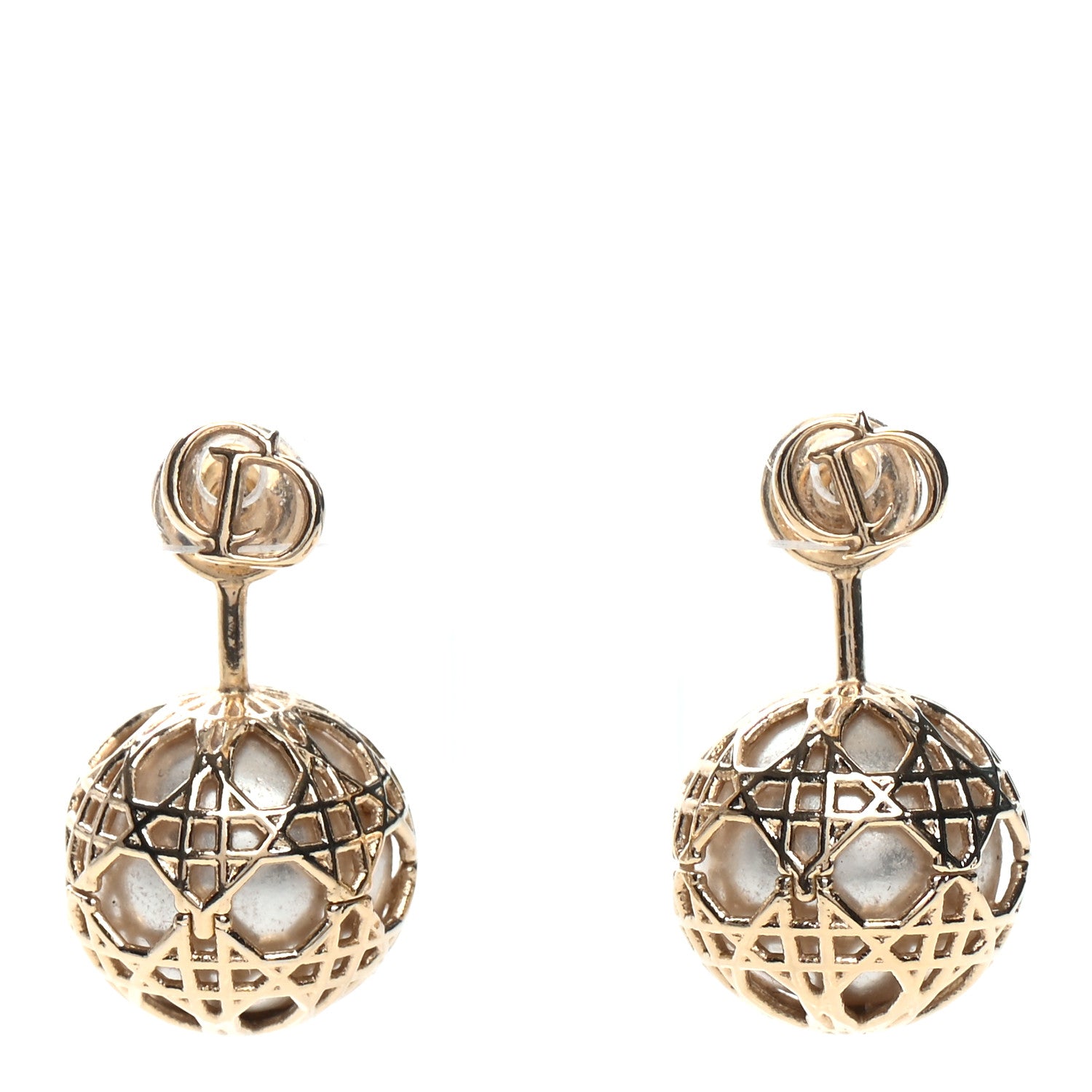 Christian Dior Pearl Secret Cannage Mise En Dior Tribales Earrings Gold 1 of 3
