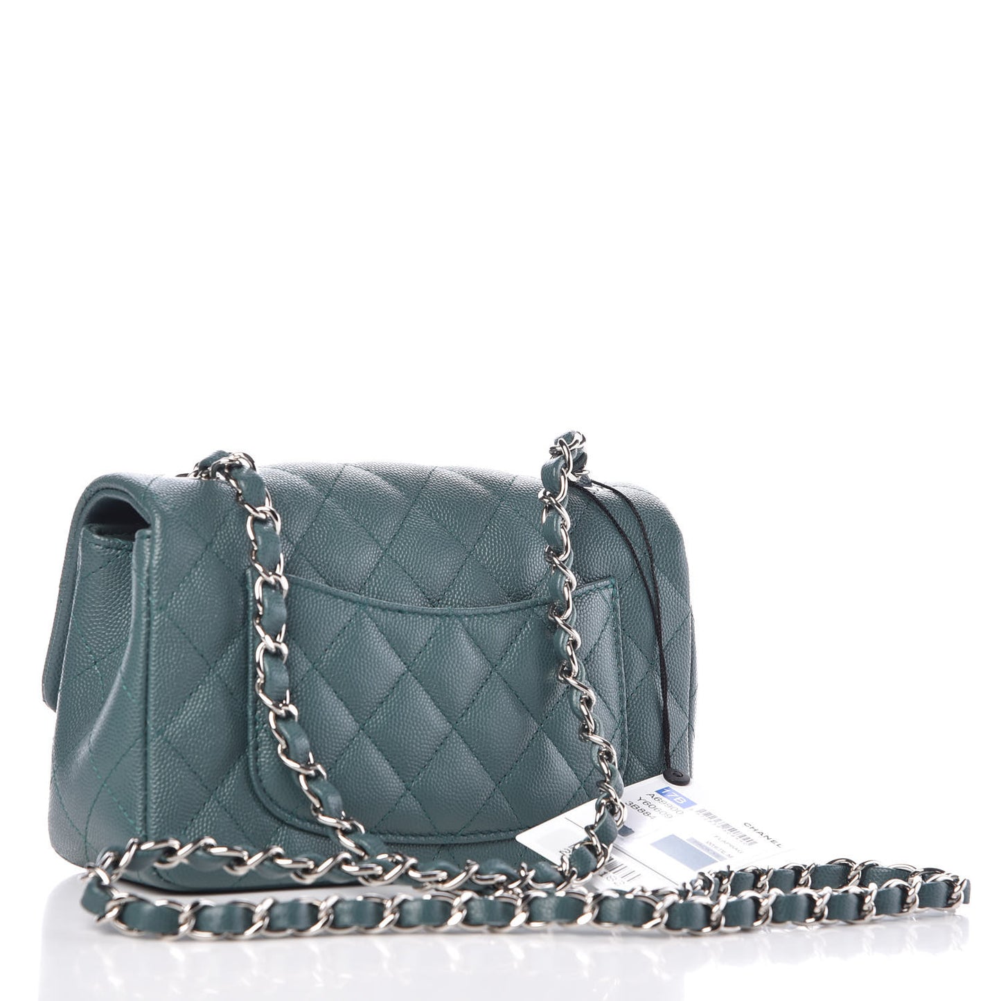 Caviar Quilted Mini Rectangular Flap Dark Green