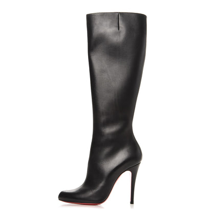 Christian Louboutin Calfskin Bourge 100 Tall Boots 37 Black 1 of 10