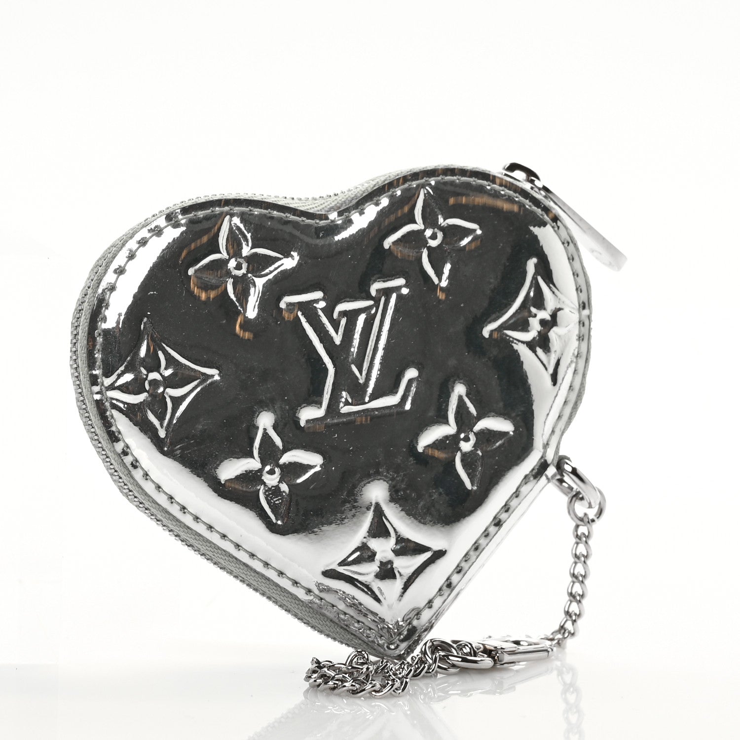 Louis Vuitton Monogram Miroir Heart Coin Purse Silver 2 of 5