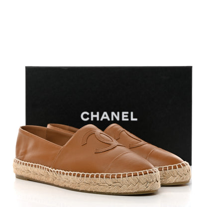 Chanel Lambskin CC Espadrilles 39 Light Brown 9 of 9