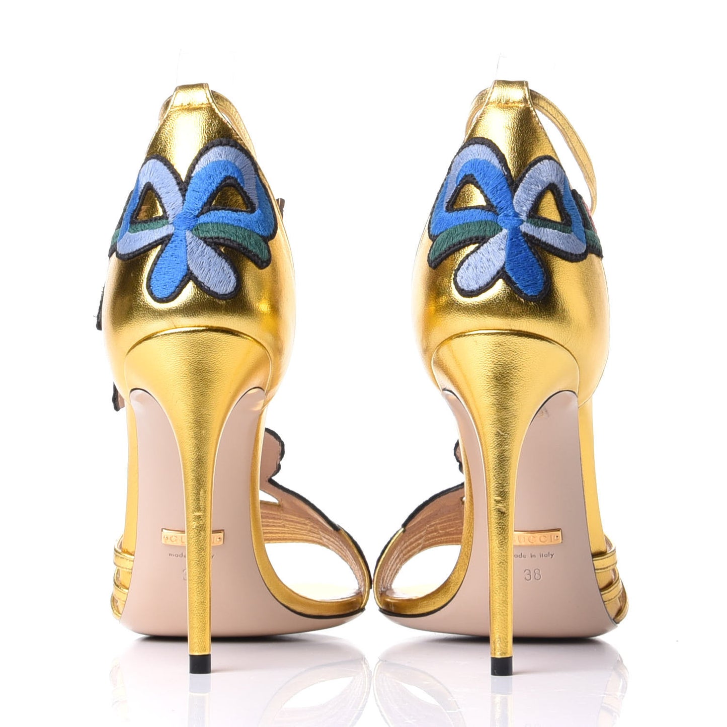 Metallic Nappa Ophelia High Heel Sandals 38 Gold