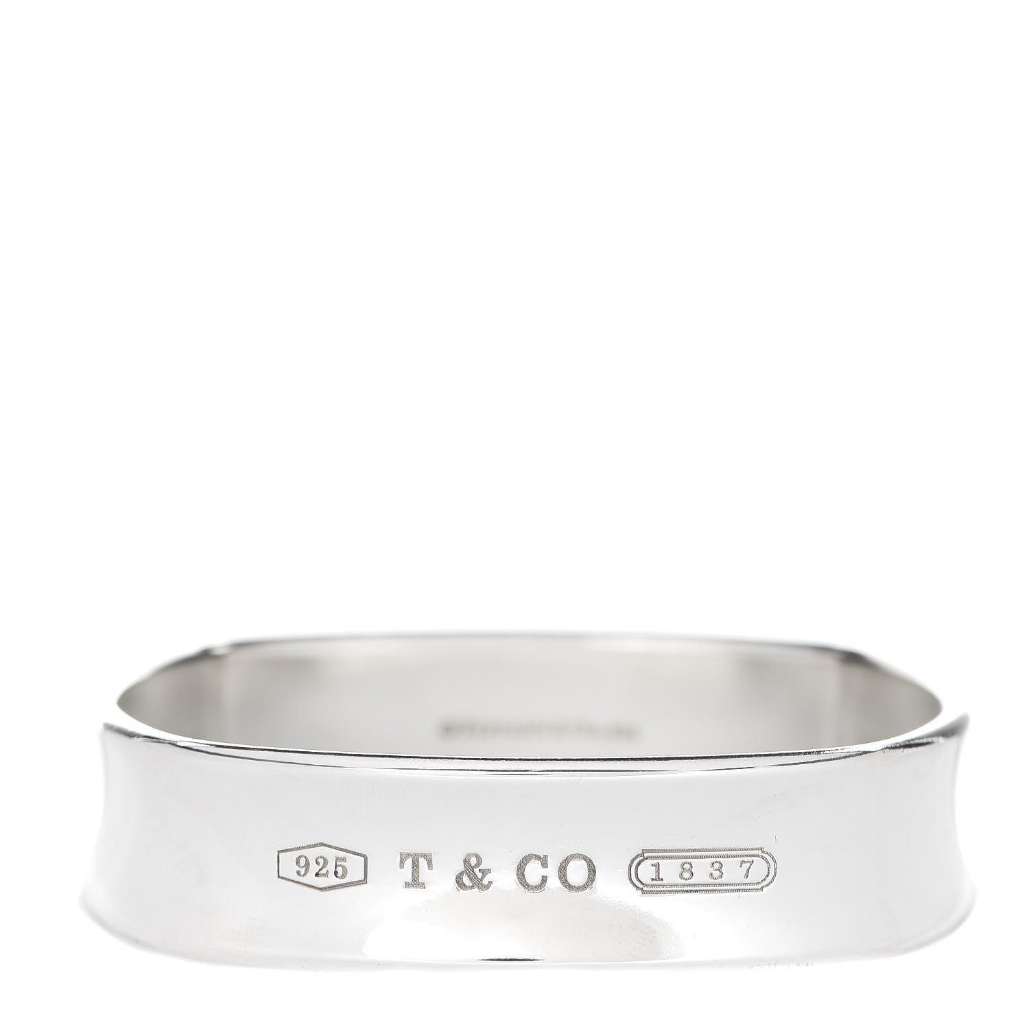 Tiffany Sterling Silver 1837 Cushion Bangle Bracelet 1 of 3