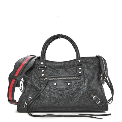 Balenciaga Agneau Classic Silver Hardware S City Graffiti Logo Strap Gris Fossile 1 of 10