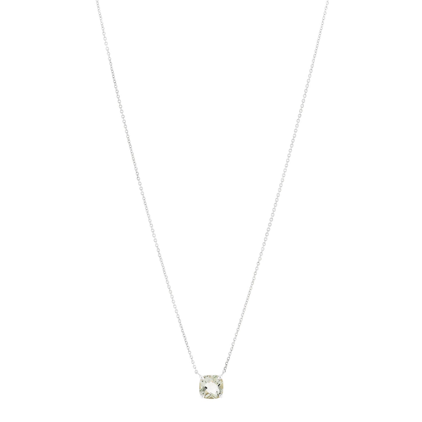 Sterling Silver Prasiolite Sparklers Pendant Necklace