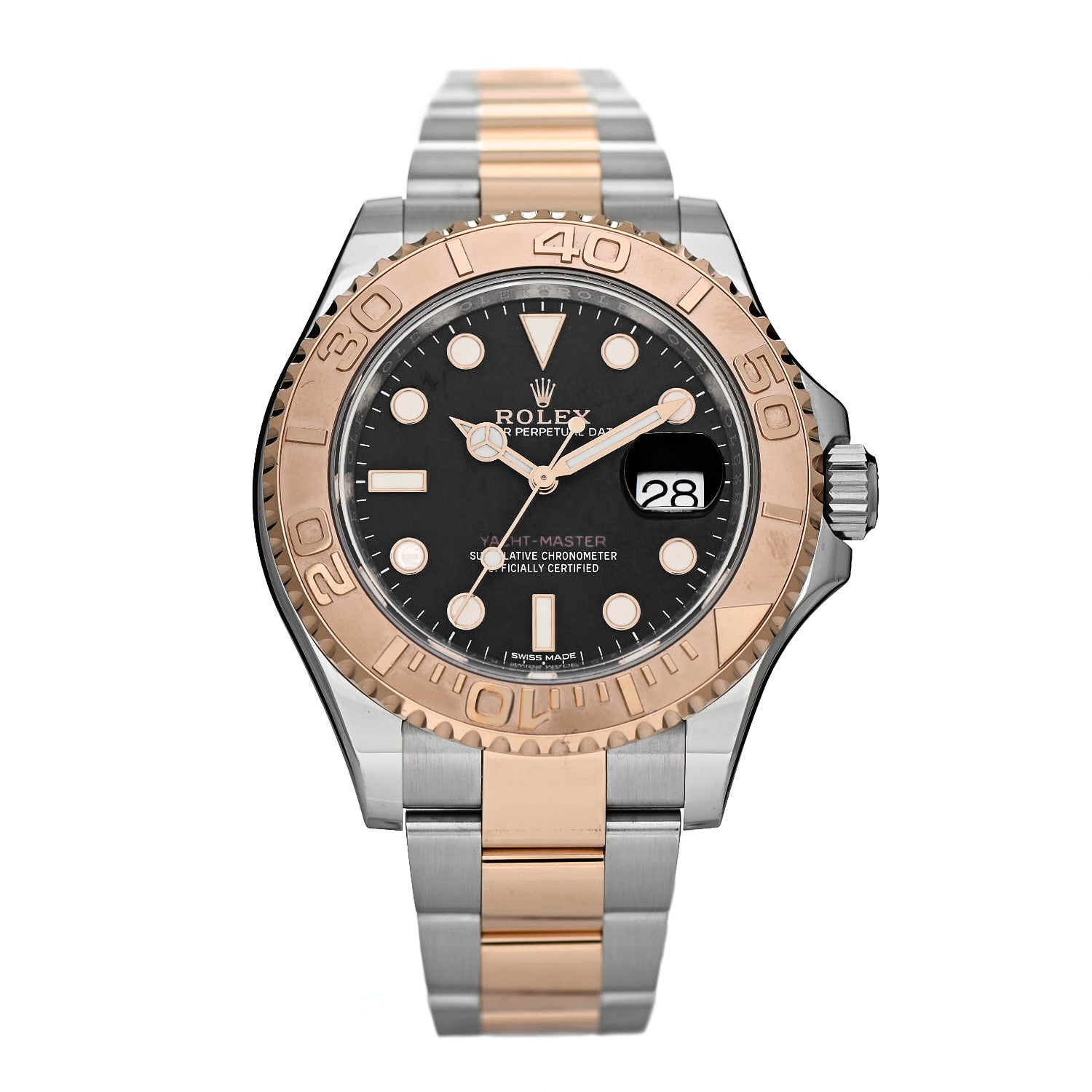 Rolex Stainless Steel 18K Everose Gold 40mm Yacht-Master Watch Black 116621 1 of 5