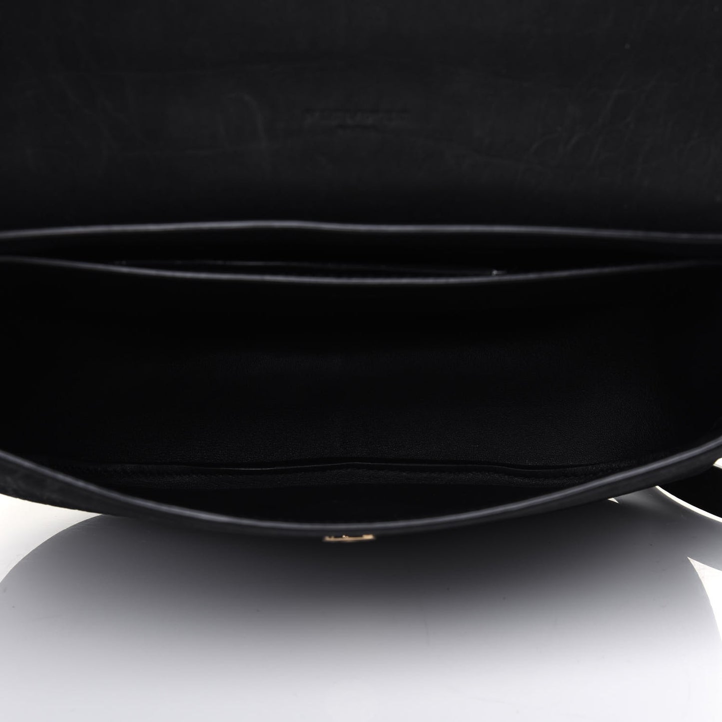 Crocodile Embossed Monogram Nubuck Medium Kaia Satchel Black