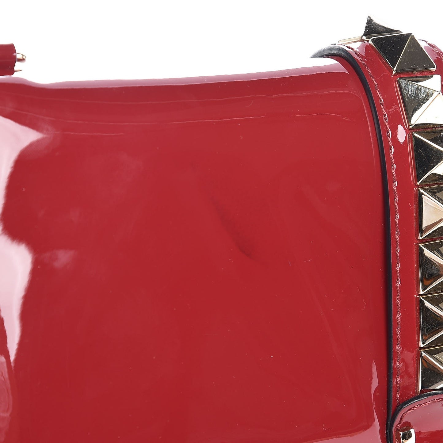 Patent Large Glam Lock Rockstud Flap Red