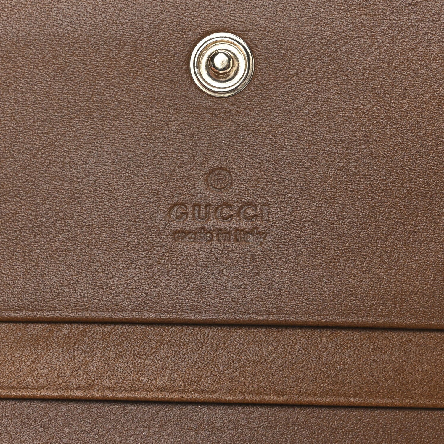 Gucci GG Supreme Monogram Textured Calfskin Emblem Mini Wallet Beige Dark Brown 6 of 7