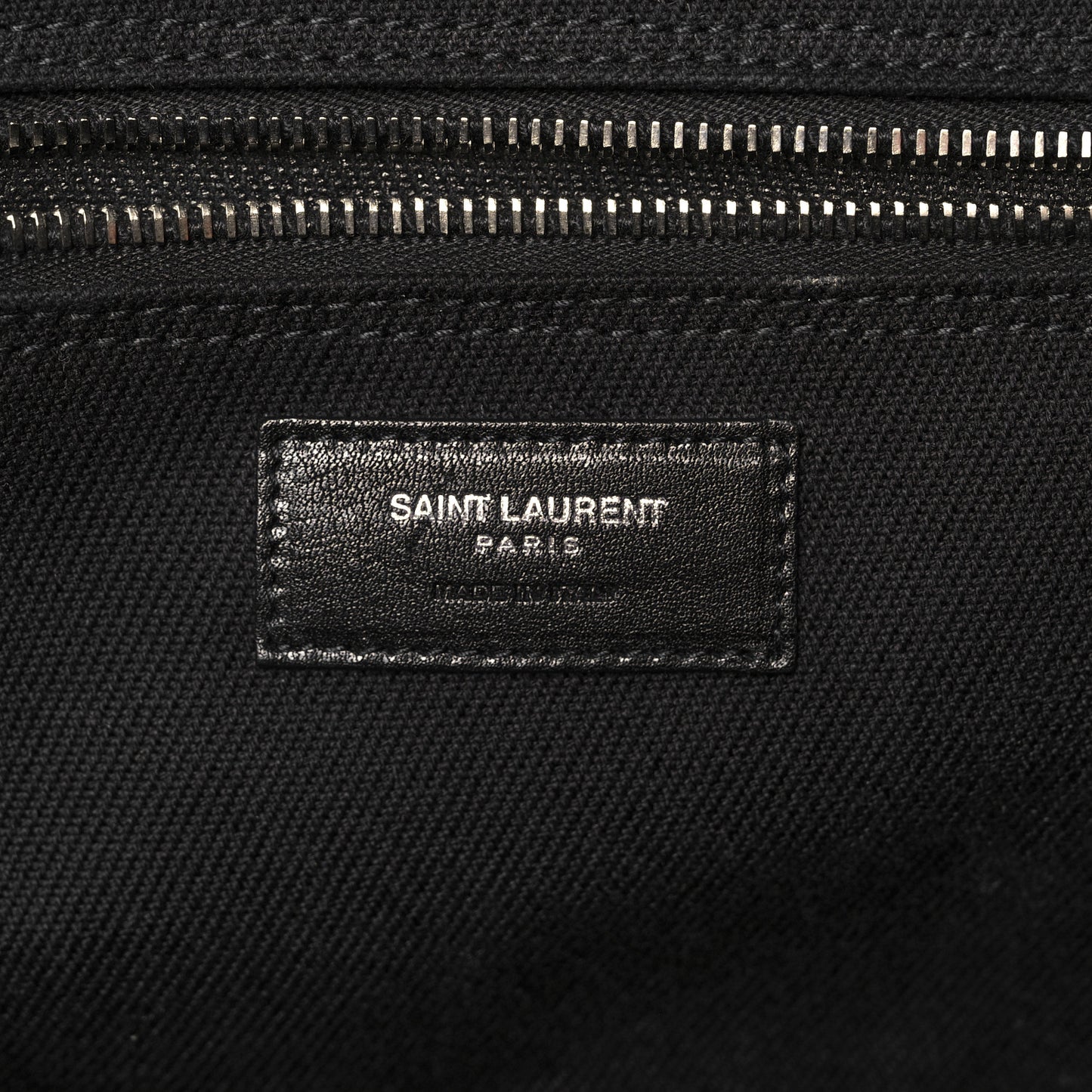 Linen Calfskin Rive Gauche Tote Black