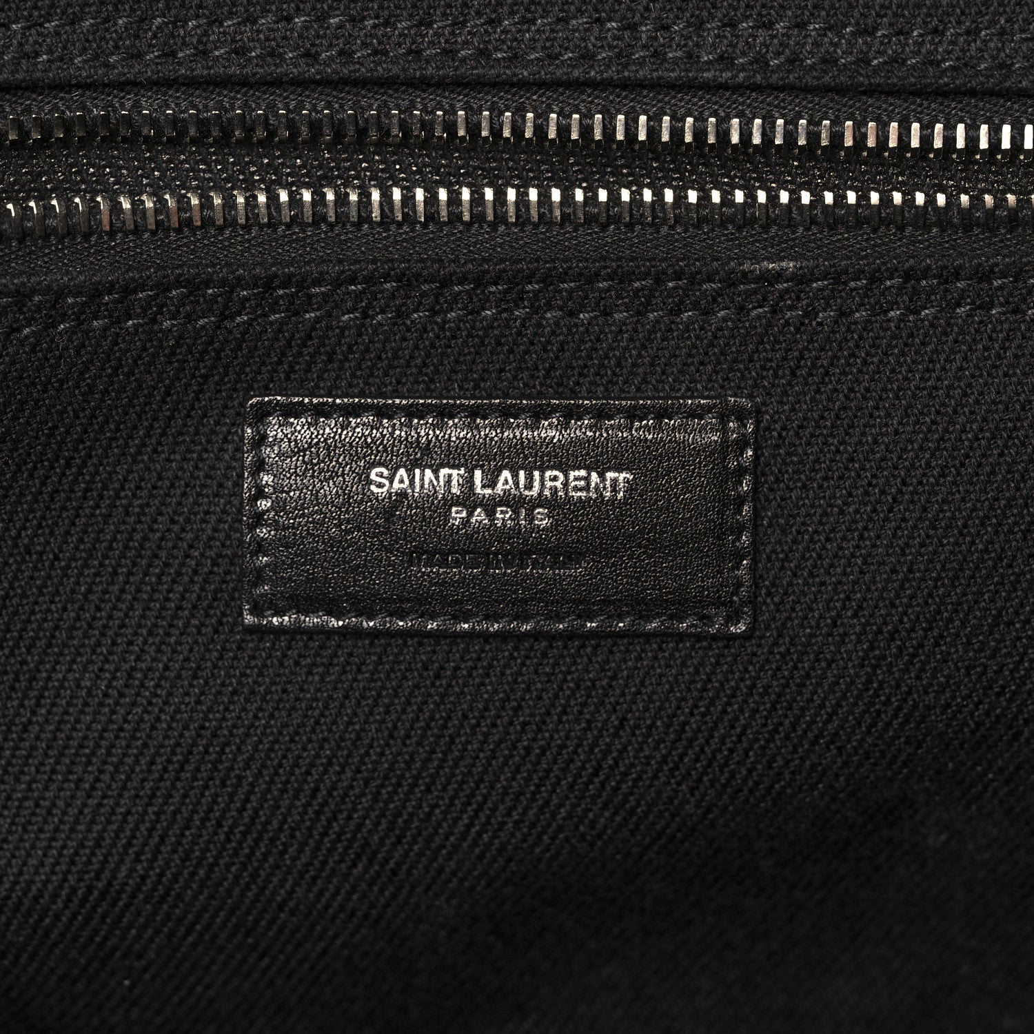 Saint Laurent Linen Calfskin Rive Gauche Tote Black 10 of 21