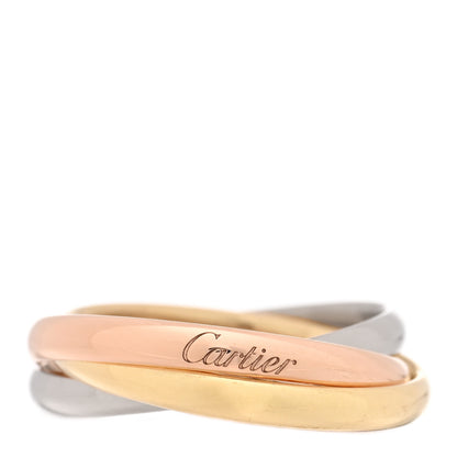 Cartier 18K Pink Yellow White Gold Small Trinity Ring 54 6.75 1 of 5