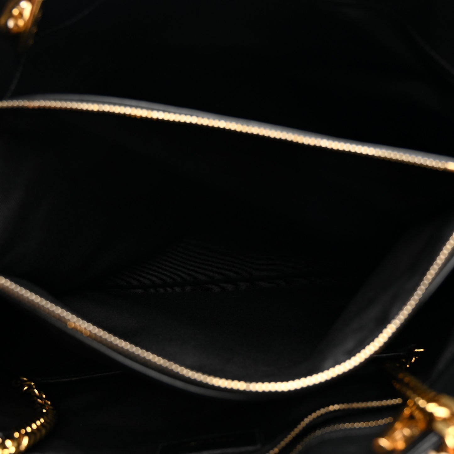 Smooth Calfskin Matelasse Chevron Monogram Shopping Bag Black