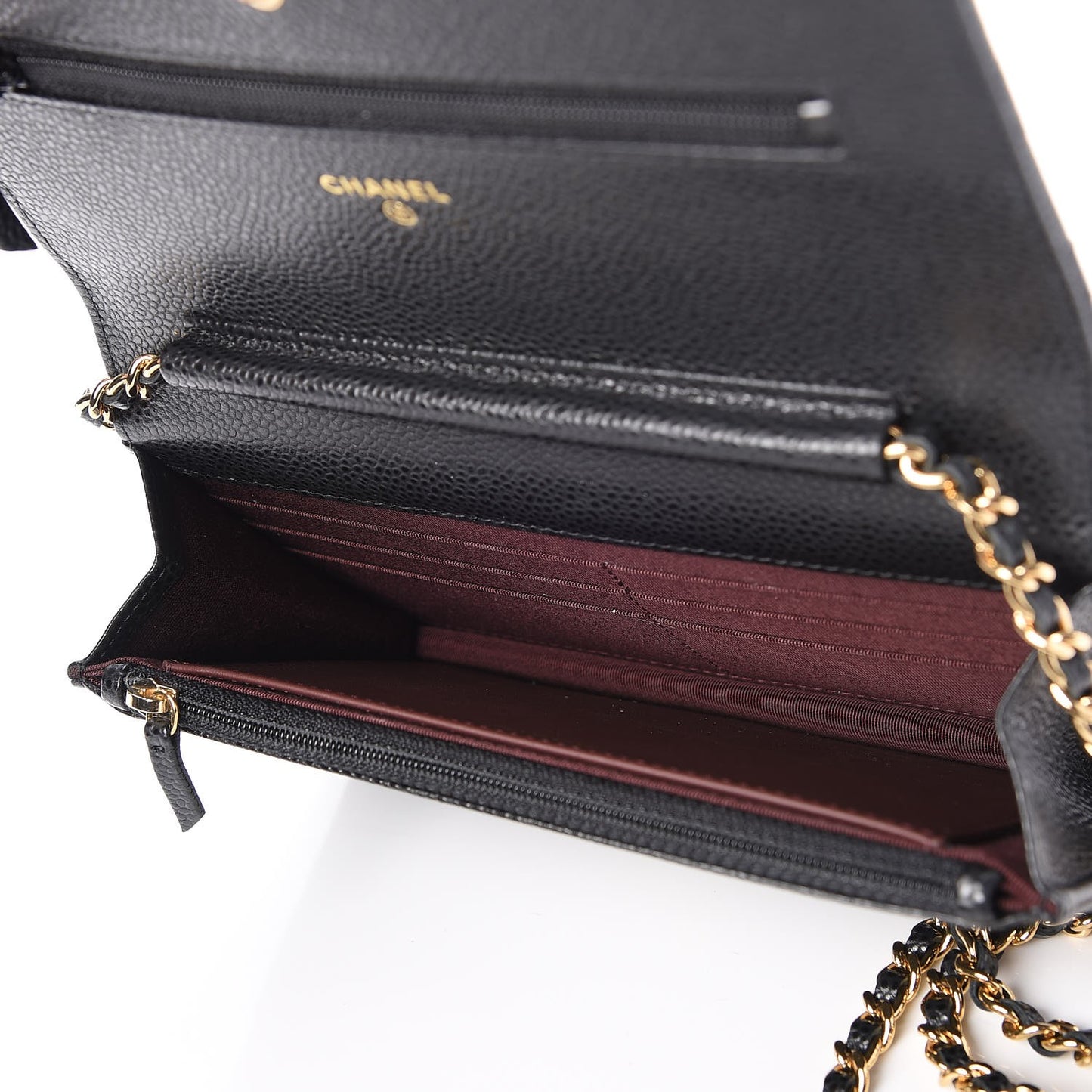 Caviar Quilted Wallet On Chain WOC Black