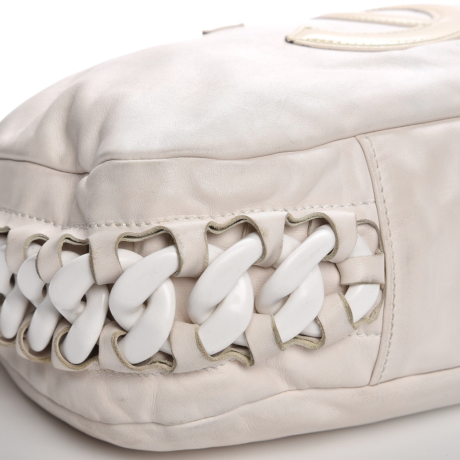 Chanel Calfskin Modern Chain Rhodoid Hobo White 11 of 11