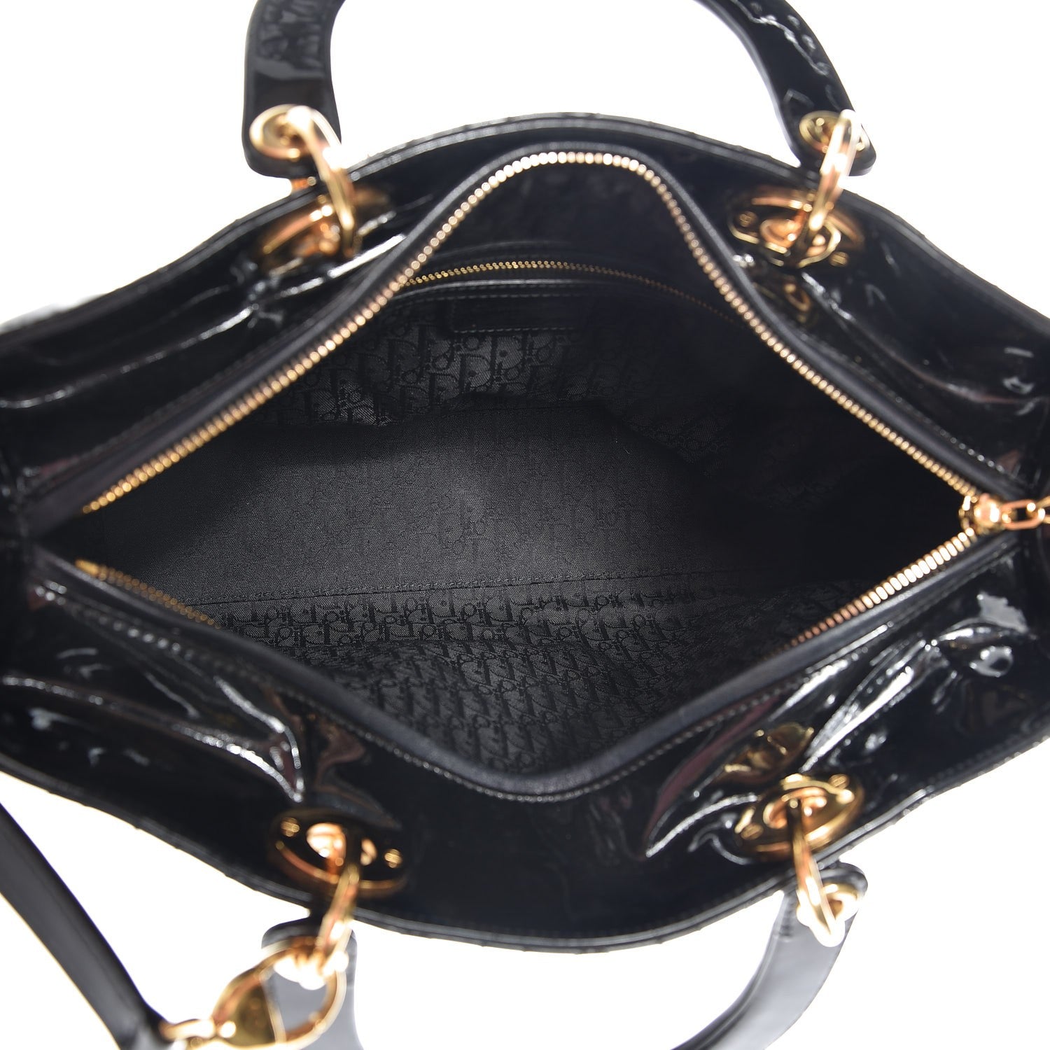 Christian Dior Patent Cannage Large Lady Dior Black 6 of 10