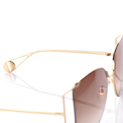 Gucci Oversized Round Sunglasses GG0252S Gold Brown 6 of 8