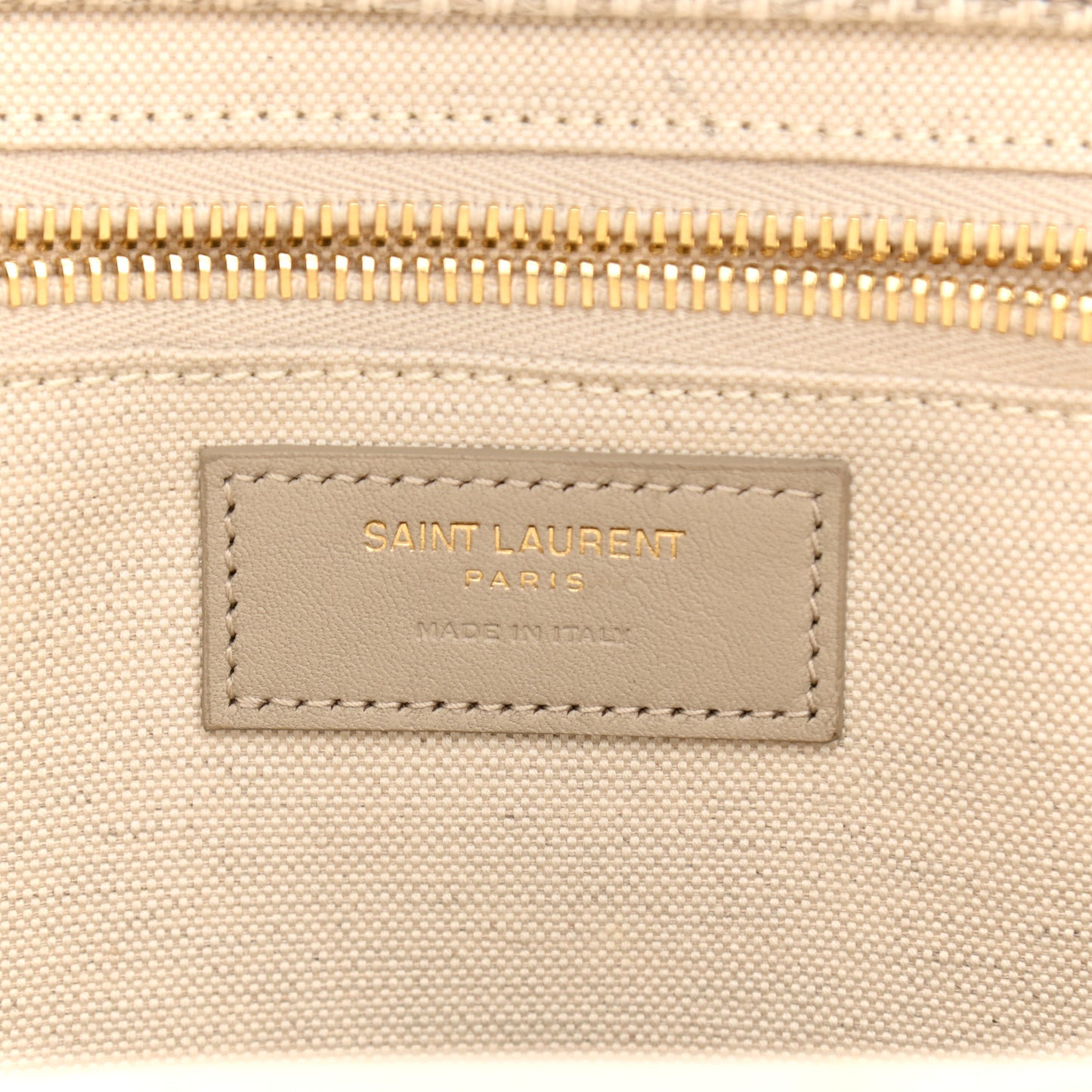 Linen Calfskin Small Rive Gauche Tote Beige Sea Salt