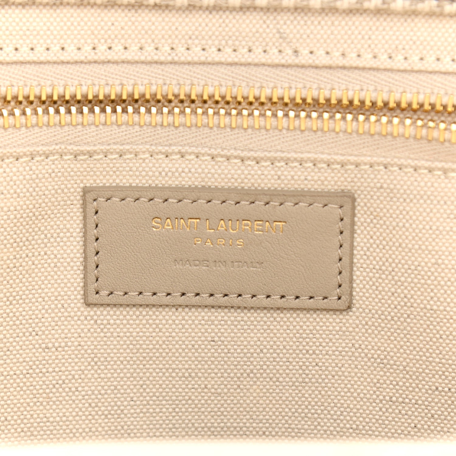 Saint Laurent Linen Calfskin Small Rive Gauche Tote Beige Sea Salt 6 of 10