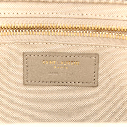 Saint Laurent Linen Calfskin Small Rive Gauche Tote Beige Sea Salt 6 of 10