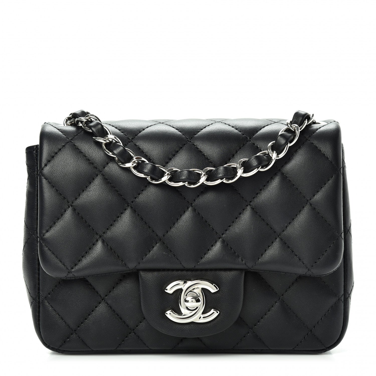 Chanel Lambskin Quilted Mini Square Flap Black 1 of 10