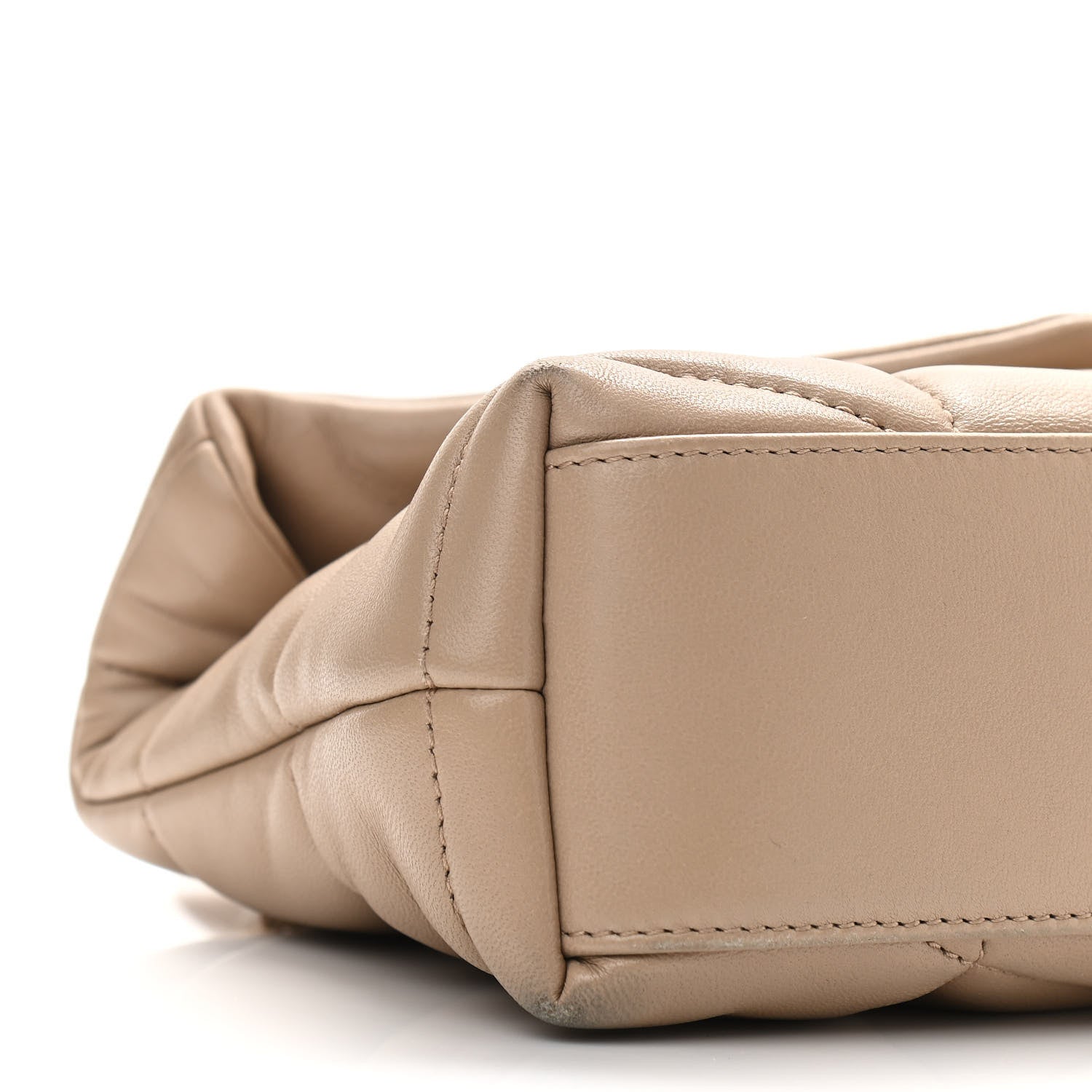 Saint Laurent Lambskin Quilted Toy Loulou Puffer Monogram Chain Satchel Nude Powder 8 of 12