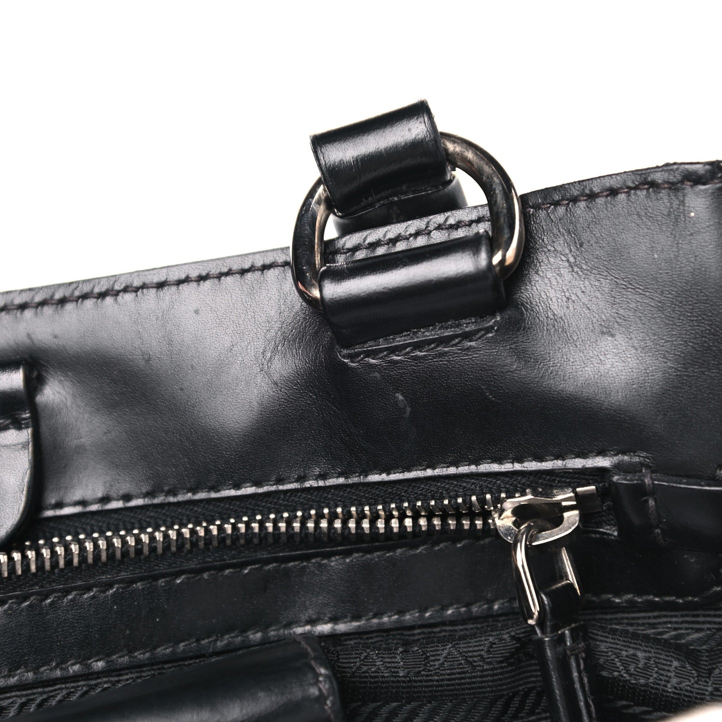 Tessuto Nylon Soft Calfskin Shoulder Bag Black