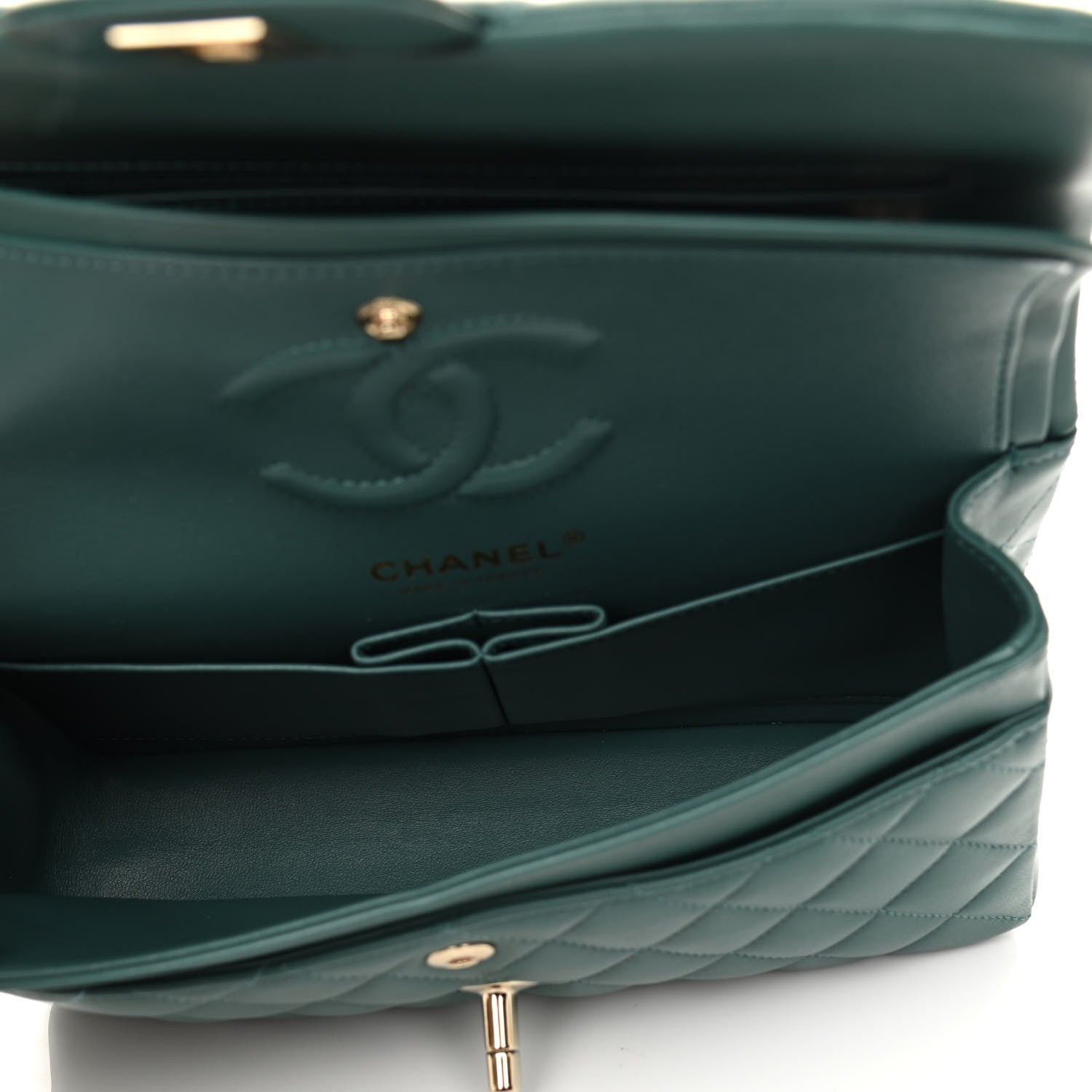 Chanel Lambskin Quilted Small Double Flap Green 5 of 11