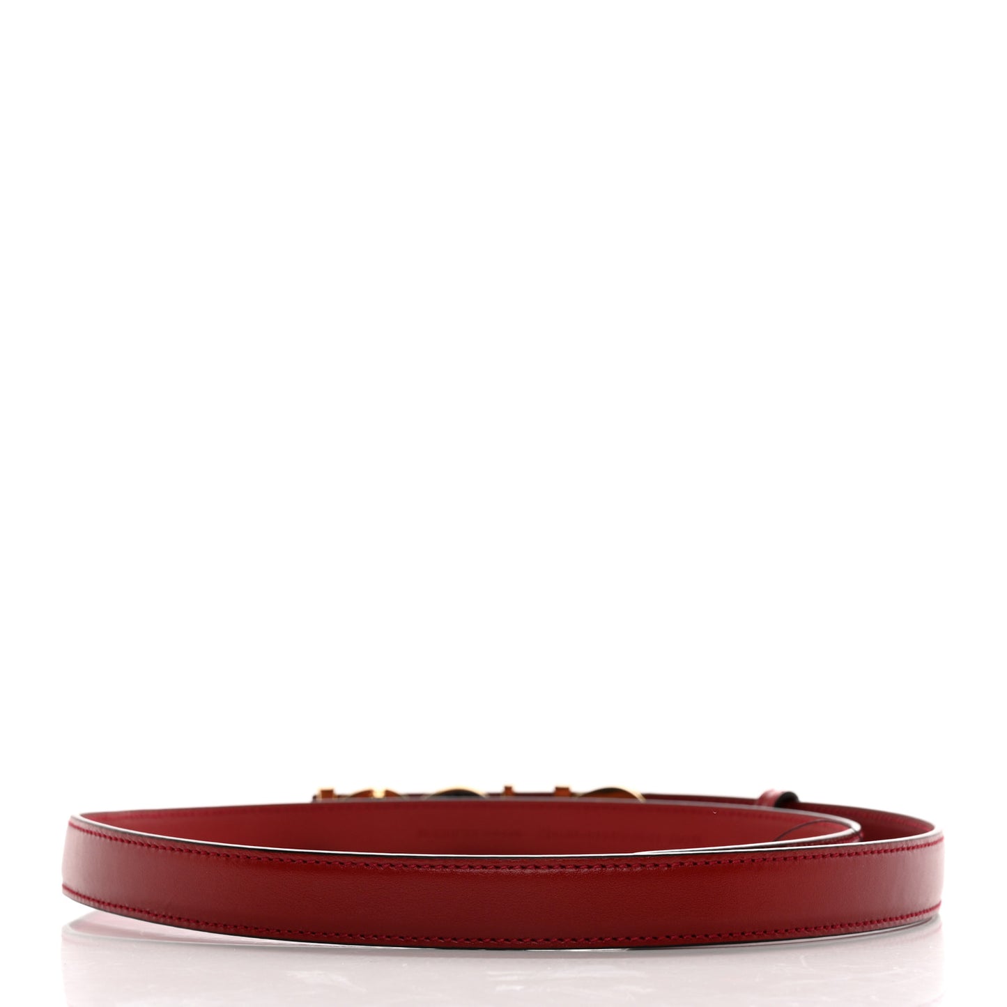 Plutone Calfskin Gucci Buckle 20mm Thin Belt 80 32 Rosso