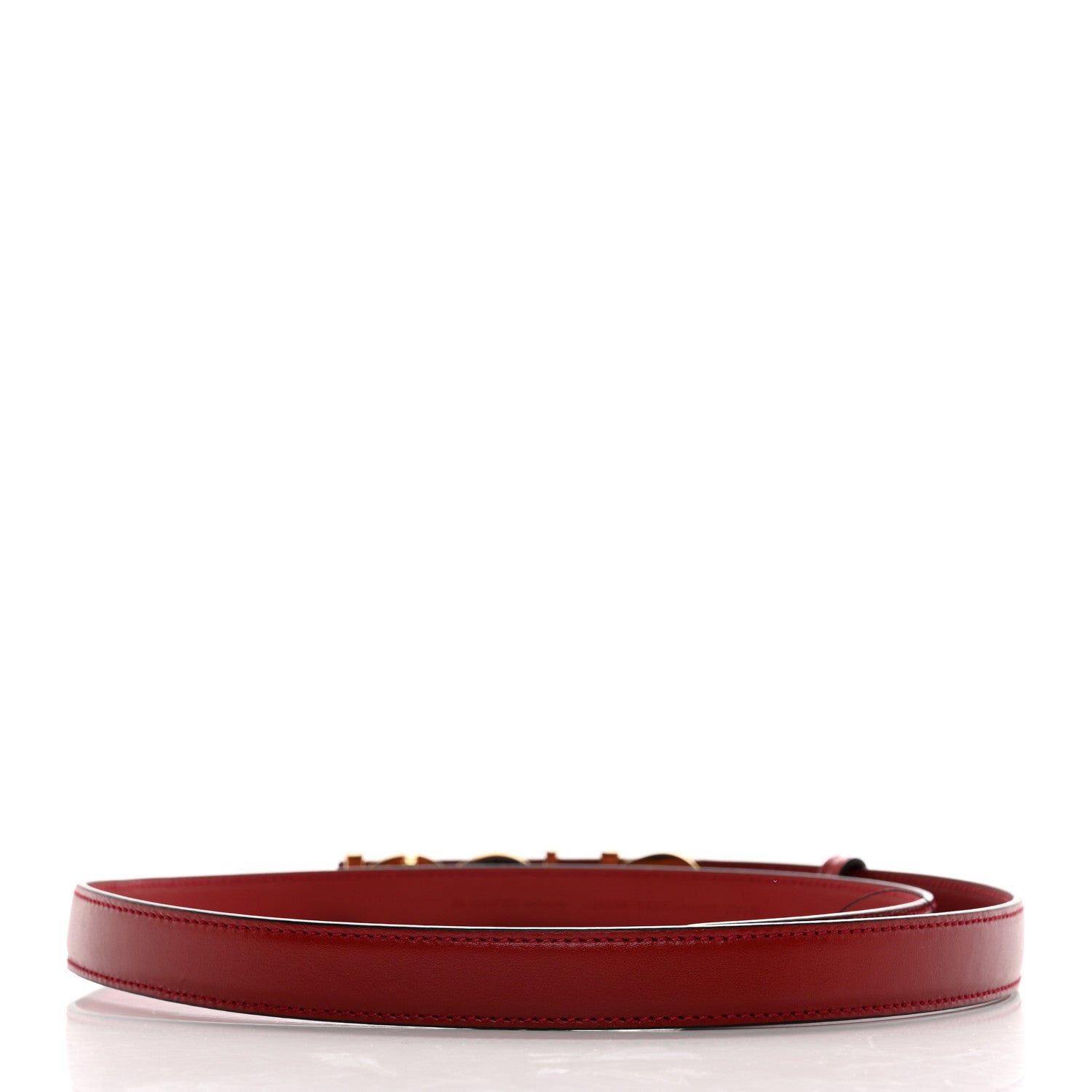 Gucci Plutone Calfskin Gucci Buckle 20mm Thin Belt 80 32 Rosso 2 of 6