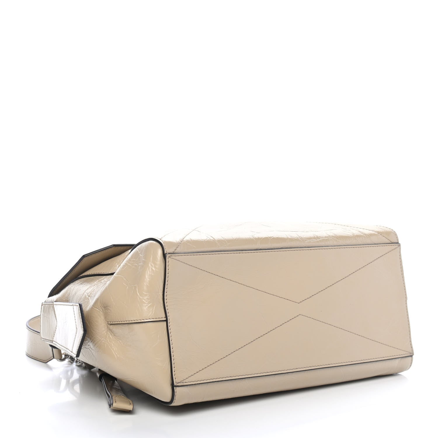 Givenchy Creased Patent Calfskin Medium ID Flap Beige 3 of 4