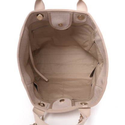 Chanel Mixed Fibers Calfskin Medium Deauville Tote Beige 6 of 11