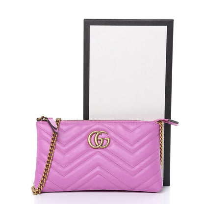 Gucci Calfskin Matelasse Mini GG Marmont Chain Bag Candy Mousse 11 of 11