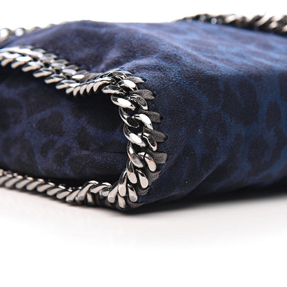 Stella McCartney Shaggy Deer Leopard Print Falabella Fold Over Tote Blue Sapphire 7 of 9