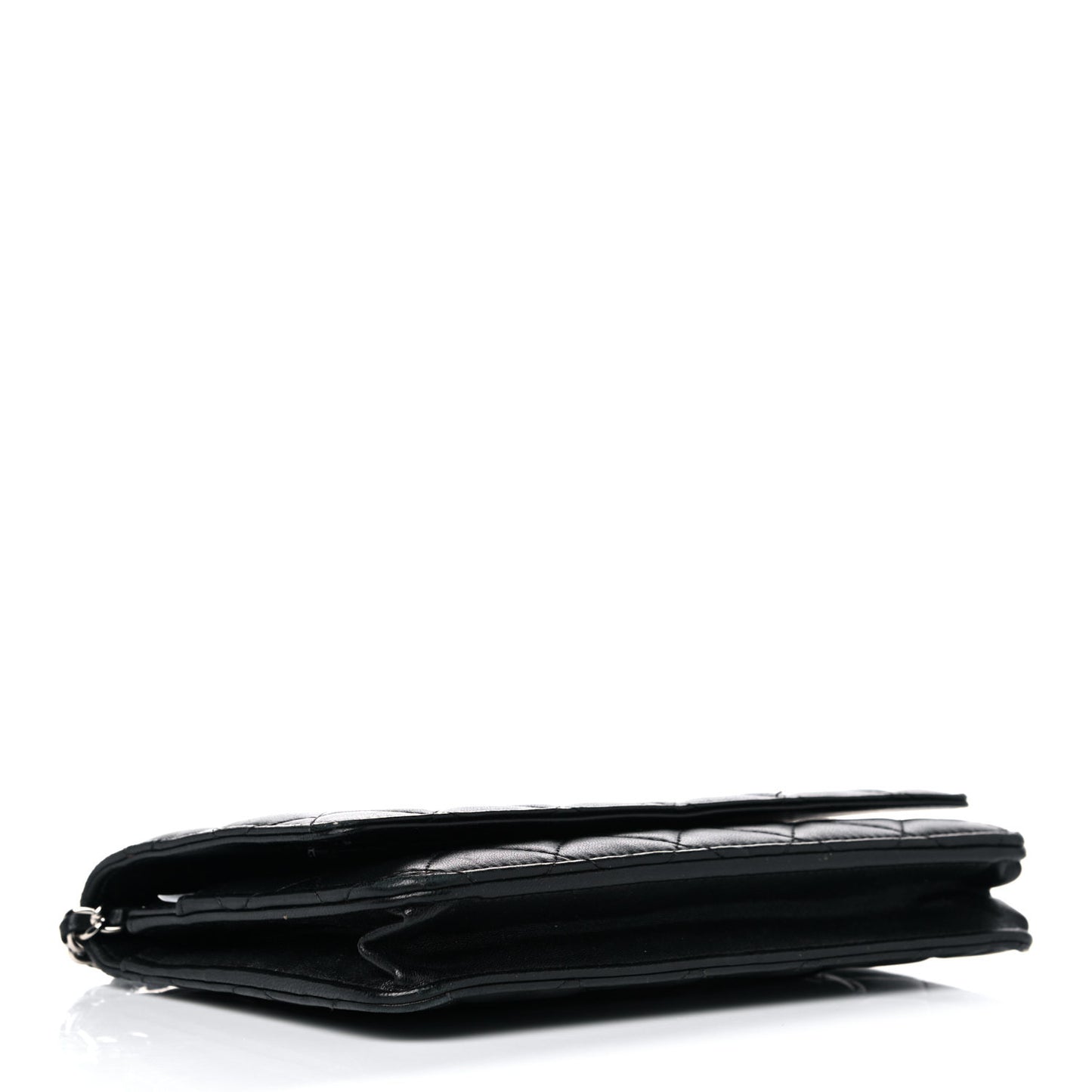 Lambskin Quilted Wallet On Chain WOC Black