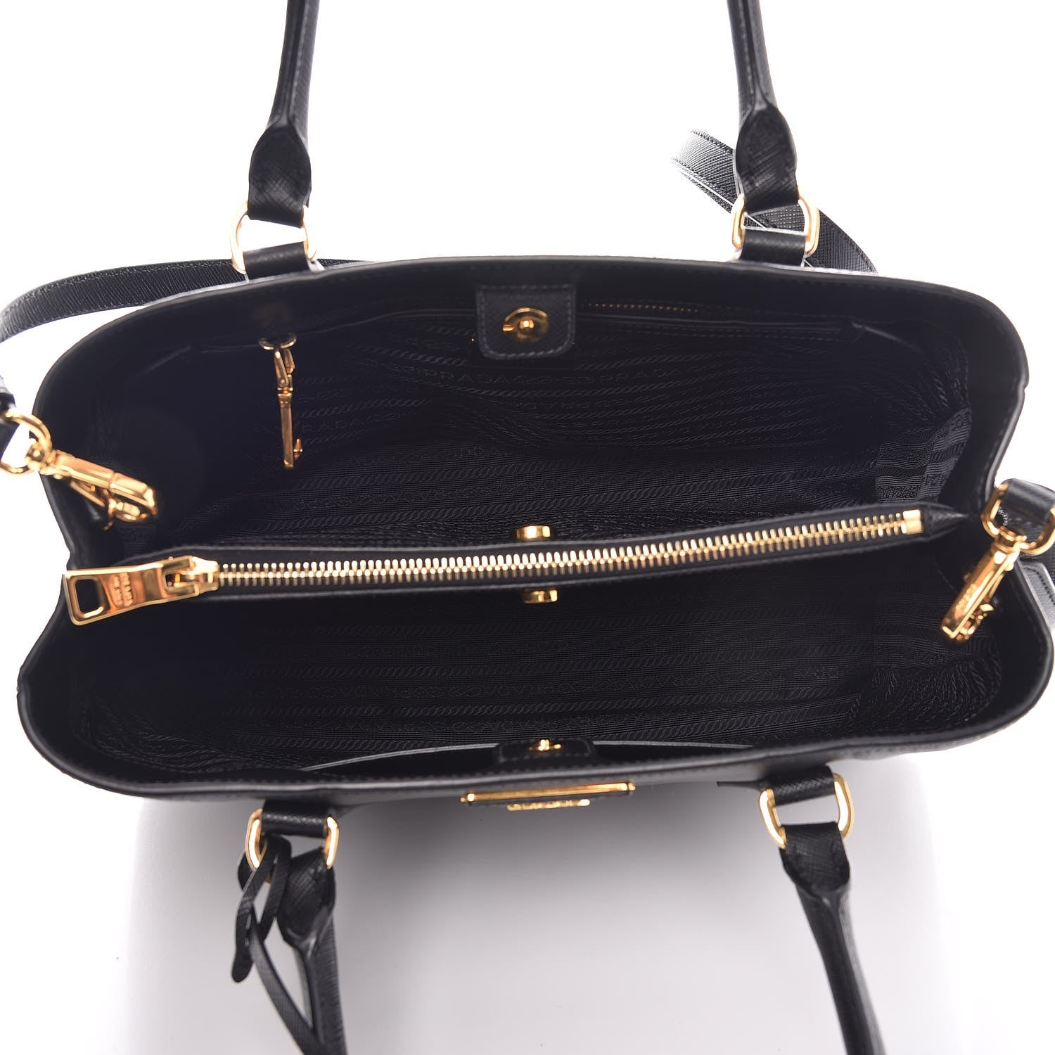 Prada Saffiano Lux Medium Tote Nero Black 6 of 11