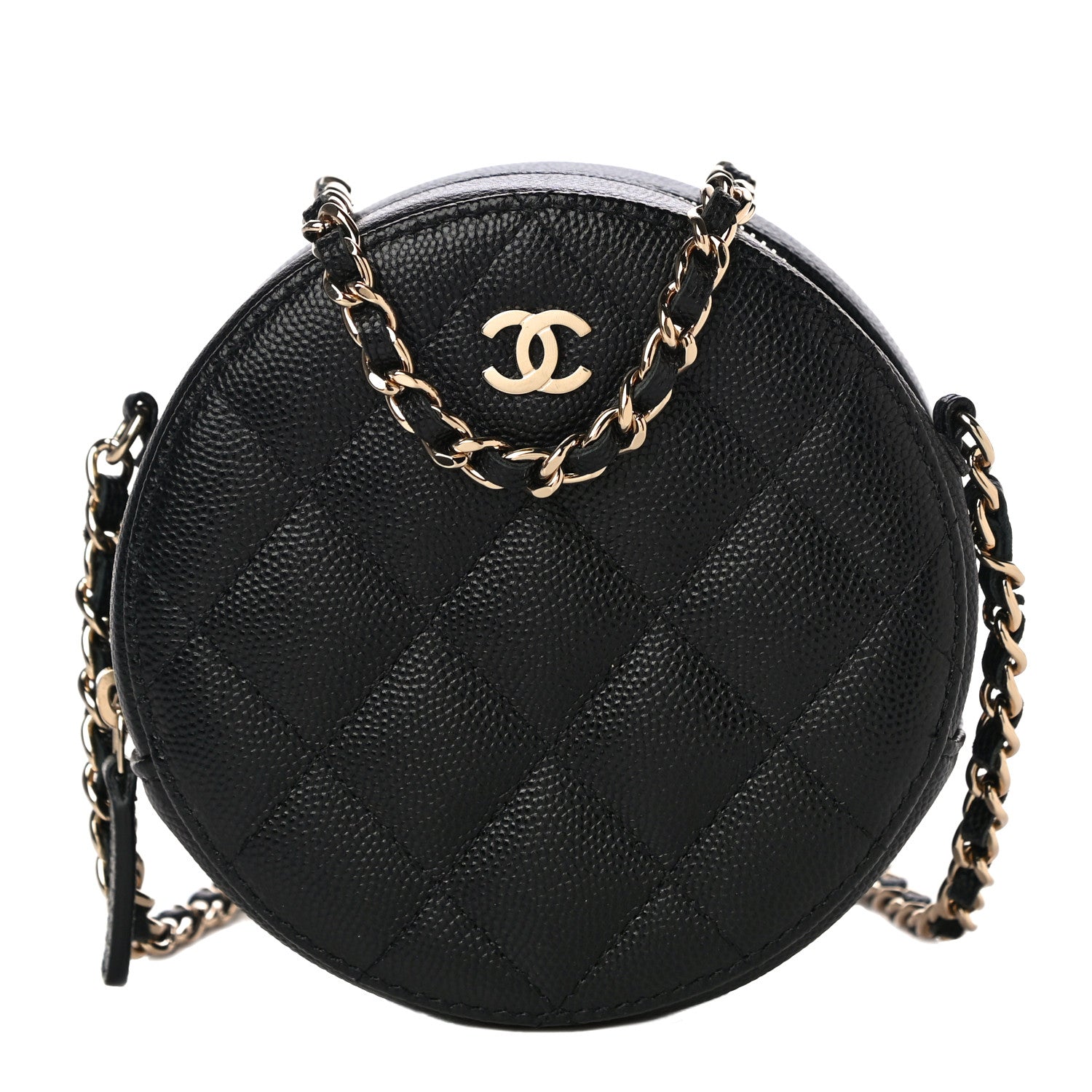 Chanel Caviar Quilted Round Clutch With Chain Black 1 of 10
