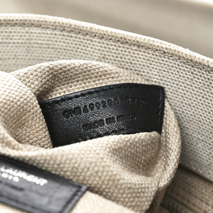 Saint Laurent Linen Calfskin Rive Gauche Tote Greggio Natural 7 of 11