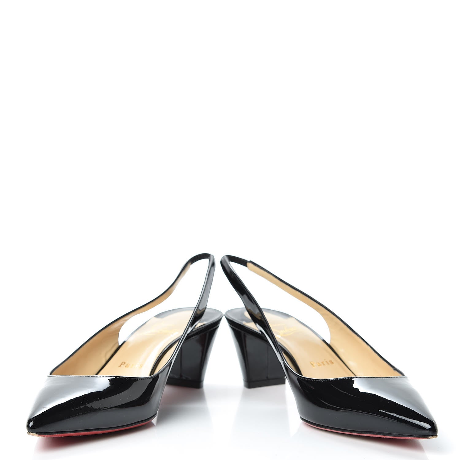 Christian Louboutin Patent Karelli 45 Slingback Pumps 40 Black 5 of 14