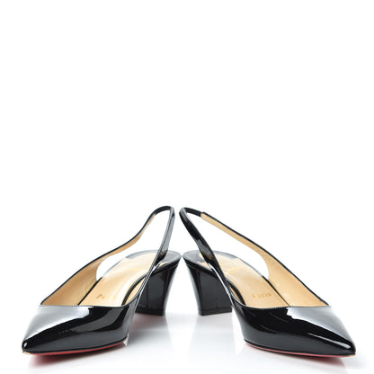 Christian Louboutin Patent Karelli 45 Slingback Pumps 40 Black 5 of 14