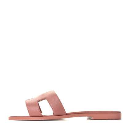 Hermes Epsom Oran Sandals 37 Rose Aube 1 of 8