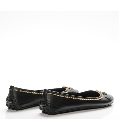 Louis Vuitton Calfskin Zip Oxford Ballerina Flats 39 Black 4 of 7